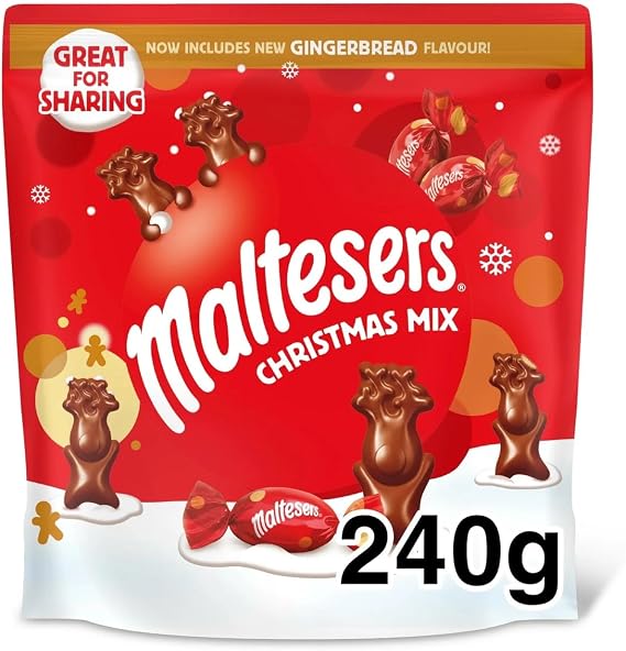 Maltesers Gingerbread Milk Chocolate Christmas Sharing Pouch 240g