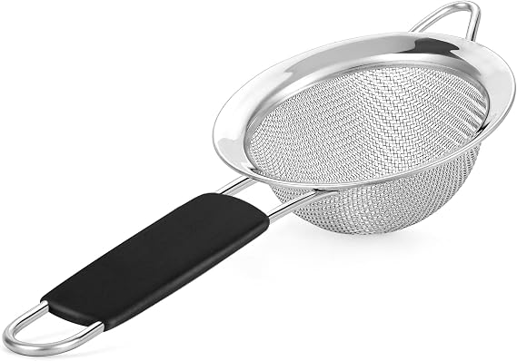 Fine Mesh Strainer - 3.4 Inch Round Sieve - Tea Strainers for Loose Tea, Coffee Strainer, Food Strainer, Juice Strainer, and Much More!