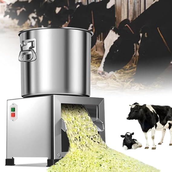 Electric Commercial Vegetable Chopper, Small Household Poultry Feed, Animal Feed Grinder,  with 4 Spare Blades Splash Guard for Poultry and Animal Feed Preparation 1000W