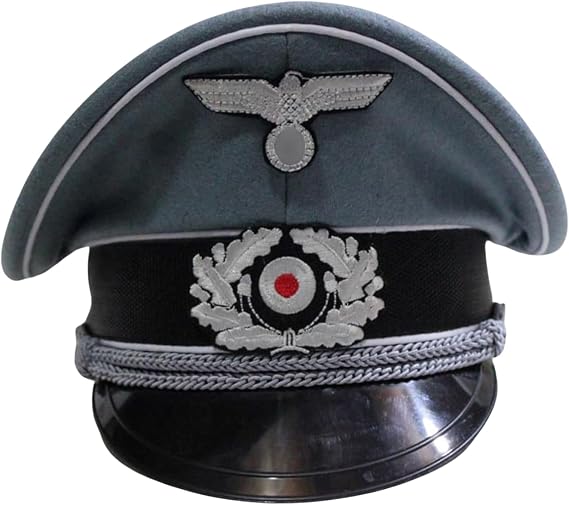 WWII German Army Elite Infantry Officer Wool Hat, Visor Cap large
