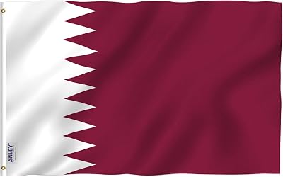 Anley Fly Breeze 3x5 Feet Qatar Flag - Vivid Color and Fade Proof - Canvas Header and Double Stitched - State of Qatar Flags Polyester with Brass Grommets 3 X 5 FT