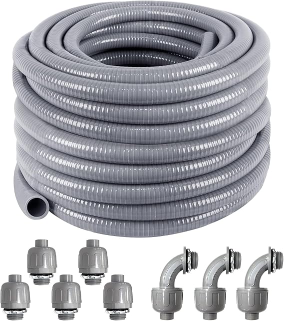 1 inch 100 Ft Electrical Conduit Kit,Liquid-Tight Conduit and Connector