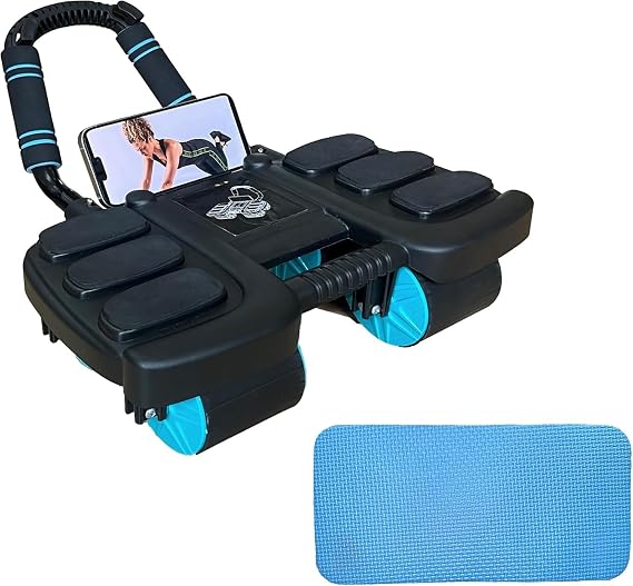 Ab Roller Exercise Wheel, Automatic Rebound Ab Trainer with 4 Wheels