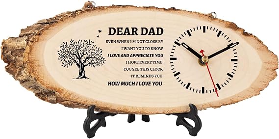 BeauGift Dad Gifts, Wooden Clock Birthday Gifts for Daddy from Daughter Son | Dad Birthday Gift from Daughter Son, Christmas Fathers Day Birthday Gifts for Father Dad, DIY Engraved Clock for Home Decor