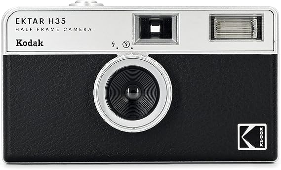 Kodak EKTAR H35 Half Frame 35mm Camera, Reusable, Focus-Free, Lightweight, Easy to Use (AAA Battery Not Included) (Black, Bundle with 24-Exposure Film)