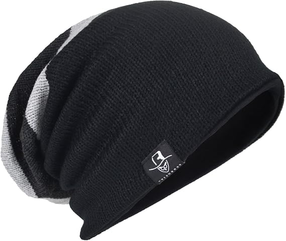 Men Oversize Skull Slouch Beanie Large Skullcap Knit Hat