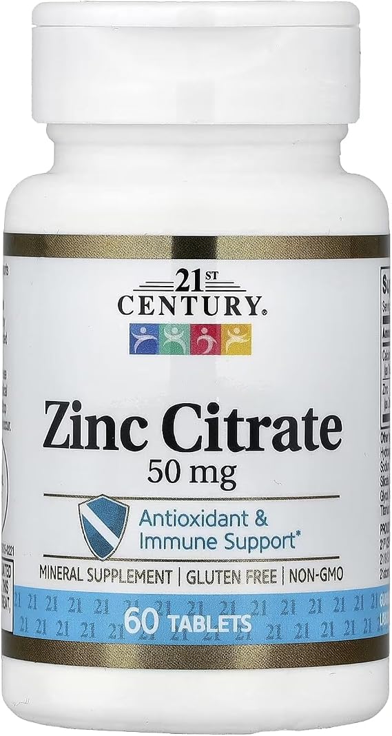 21st Century Zinc Citrate 50mg Tablets, Immune & Antioxidant, 360ct
