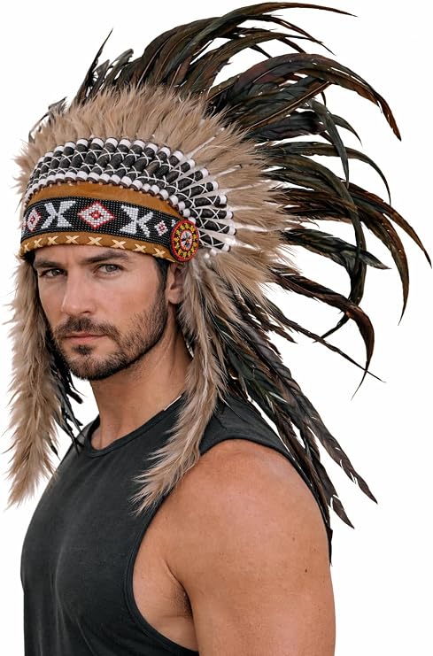 Feather Headdress Short Festival Costume Headpiece for Party Photoshoot