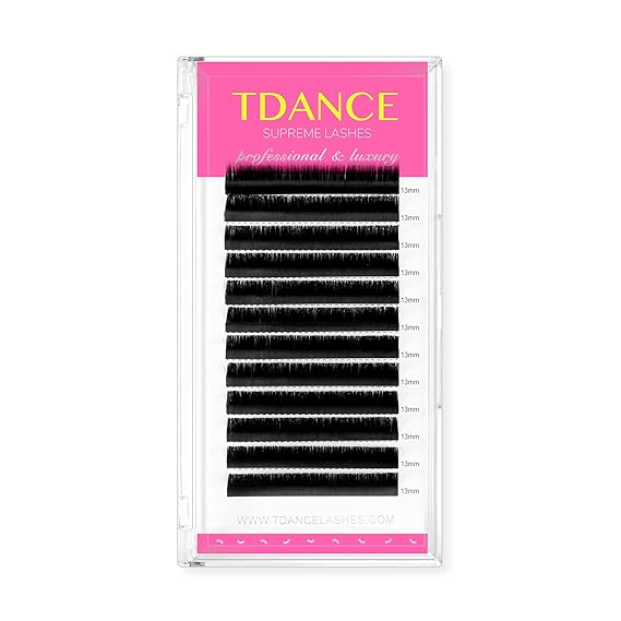 TDANCE Lash Extension Matte Black Eyelash Extension C CC D DD J B L Curl Volume & Classic Lash Extensions 0.03-0.18mm Thickness Professional Salon Use(0.03-DD,19 mm)