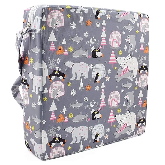 Toddler Booster Seat for Dining Table,Chair Increasing Cushion for Baby Kids,Portable Dismountable Adjustable Highchair Booster(Dark Grey)