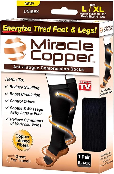 Miracle Copper Socks (Extra Firm) (Small/Medium, 1 Pair)