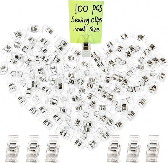 100PCS Small Sewing Clips Clear Quilting Clips for Sewing Crafts and Fabric
