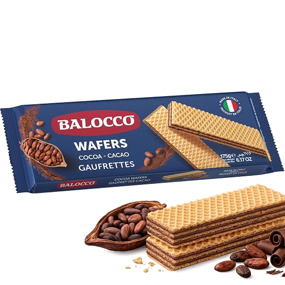 Balocco Cocoa Wafer Cookies 6.1 Oz (175g)