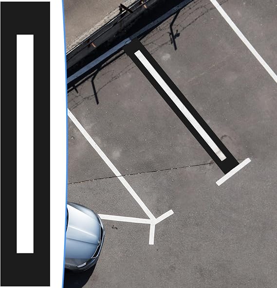 92x4 inch Parking Lot Line Stencil, Black Silicone Foldable Reusable Template,Parking Lot Line Stencil for Painting Parking Lot & Pavement Lines,Marking Stencils for Asphalt Concrete Pavement