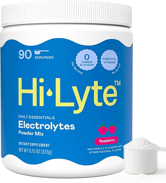 Hi-Lyte Daily Essentials Electrolytes Powder, Raspberry, 90 Servings