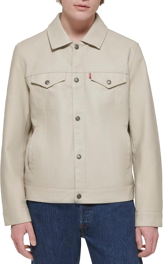 Levi's Men's Faux Leather Classic Trucker Jacket Faux Leather Jacket (pack of 1)