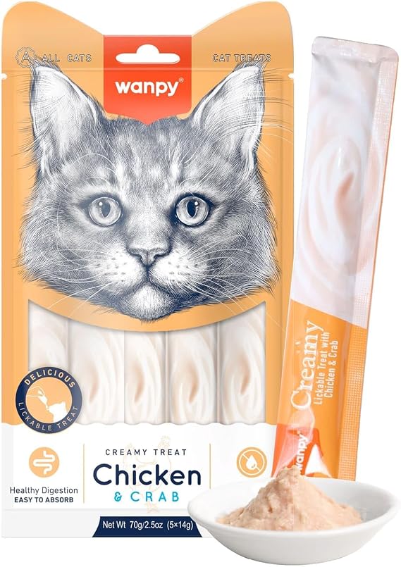 Wanpy Tavuk-Yengeç 12'li-Krema Ödül 5X14Gr Kedi Maması