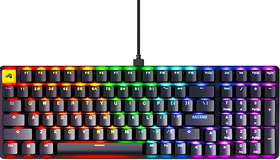GLORIOUS GMMK 2 Gaming Mechanical Keyboard - Hotswap Cherry Mx Style Linear Switches- Full Size Wired Keyword- Double Shot Keycaps, RGB - PC Setup Accessories - 96%, Black