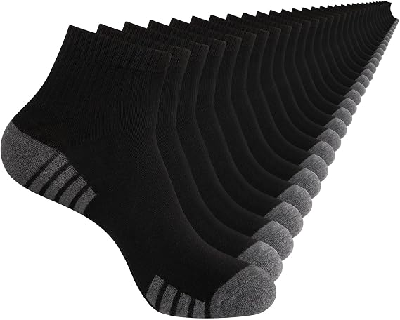 30 Pack Men & Women Ankle Socks - Bulk Athletic Unisex Quarter Breathable Thin Casual Basic Socks, Size 8-12/12-16