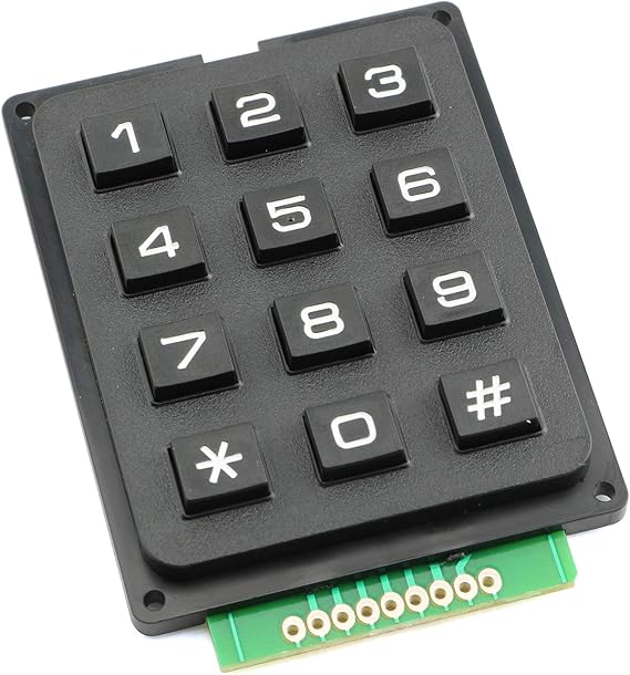 Tegg 3x4 MCU Board Matrix Array Switch Tactile Keypad - 12 Button Phone-Style Matrix for Arduino Raspberry Pi