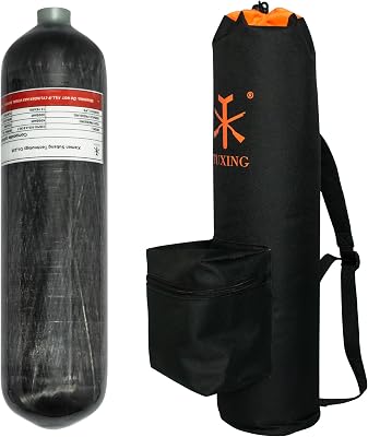 TUXING 4500psi Carbon Fiber Air Tank 3L with Carrier Bag, PCP Paintball Compressed Air System
