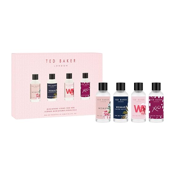 Ted Baker Mini Perfume Gift Set For Her, Travel Friendly, 4x 0.51 fl oz