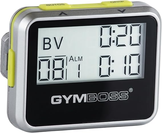 Gymboss Interval Timer and Stopwatch - Silver/Yellow Metallic Gloss