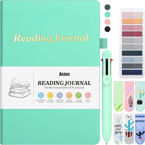Reading Journal with Bookmarks, Book Tabs, Multicolor Pen, Book Journal