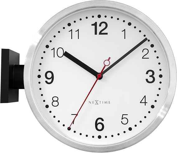 NEXTIME Double Dual Sided 11-Inch Wall Clock