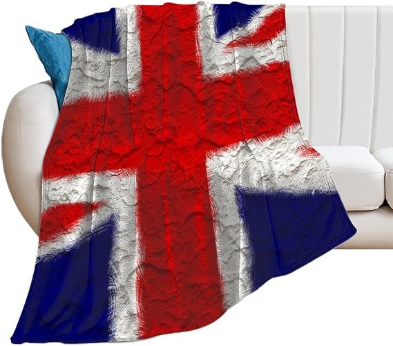 Throw Blanket Union Jack Fleece Blanket Soft Warm For Couch Bed Sofa Chair Travel 130×150cm