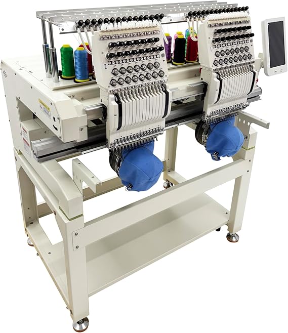 Automatic Embroidery Machine 15 Needle Commercial Embroiderer for Flat and Hat Embroidery Double Head 400 * 500mm Area 1000 stitches/minute 110V-220V