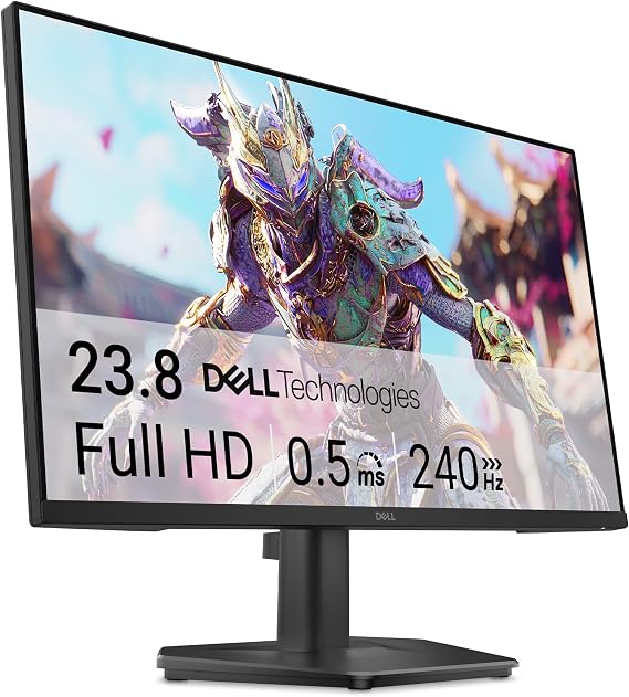 Dell 24 Gaming Monitor - SE2426HG Full HD (1920 x 1080) 240Hz Fast IPS 0.5ms AMD FreeSync Premium 99% sRGB HDR10 VESA (100 x 100 mm) DisplayPort 2 HDMI Black