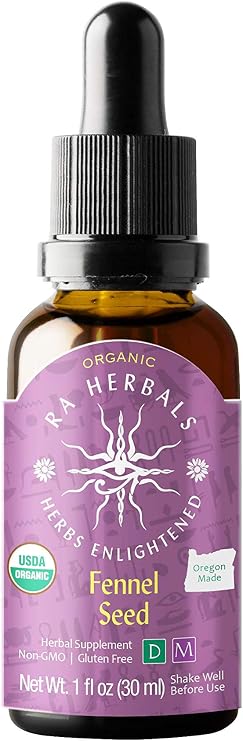 Ra Herbals Organic Fennel Seed Liquid Extract - Herbal Supplement - 1 fl oz