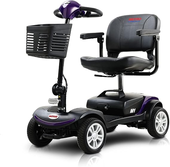 Folding Mobility Scooter for Seniors 4 Wheel Scooter for Adults Electric Medical Scooter Compact for Travel - Electric Powered Wheelchair Device - Compact Heavy Duty Mobile
