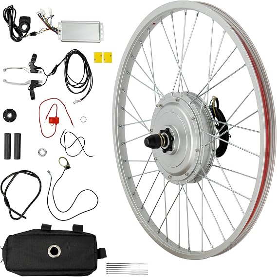 24" Electric Bicycle Conversion Kit 36V 750W Ebike 170mm Front Hub Motor Wheel Kit E-Bike Conversion Kit Dual Mode Controller Twist Throttle/Thumb Hub Bicycle Conversion Motor Kit