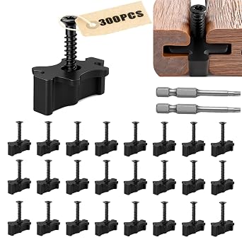300Pcs Hidden Fasteners, Hidden Deck Fasteners for Composite Decking Boards,Lasiever Nylon Hidden Fasteners with Screws, Universal Composite Decking Clips for Decking Boards