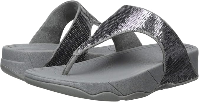 FitFlop Electra Classic Sequin Flip-Flop Sandal, Black, 6