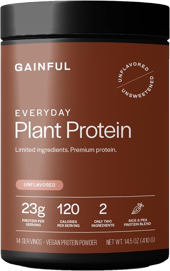 Gainful Everyday Plant Protein Powder, 23g Protein, Unflavored, 14 Servings