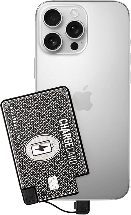 AquaVault ChargeCard Ultra Thin Power Bank 2300mAh Credit Card Size Charger