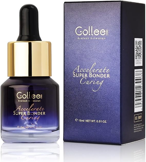 GOLLEE Super Bonder for Lash Extensions Eyelash Bonder 15ML Lash Bonder for Eyelash Extensions Maximise Lashes Retention Accelerator Cure Solution Lashes Superbonder