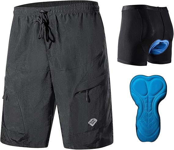 Santic Men's 3D Padded Mountain Bike Shorts Lightweight Cycling MTB Shorts