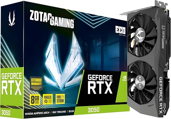 ZOTAC Gaming GeForce RTX 3050 Eco NVIDIA 8 GB GDDR6, W128597017 (NVIDIA 8 GB GDDR6)