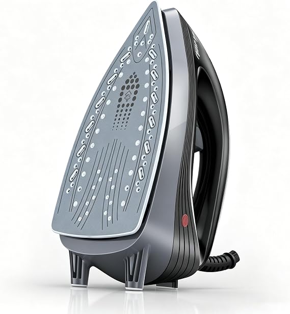Sundu 1500W Steam Iron with Ceramic Soleplate & Auto-Off for Clothes