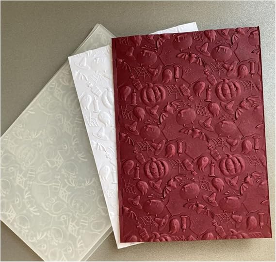 Qoiseys Halloween Pumpkin and Deer Plastic Embossing Folders for Card Making,Embossing Template Paper Card Embossing Stencil for DIY Scrapbooking Photo Album Card Paper Craft Decoration (06)