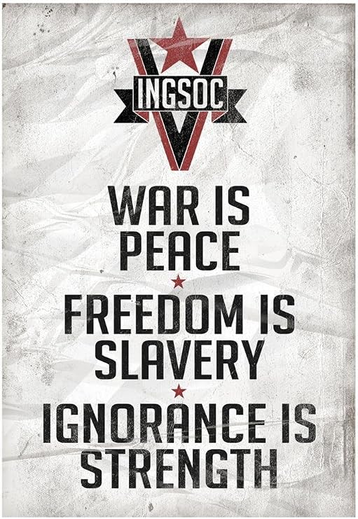 1984 INGSOC Big Brother Political Slogans Poster 13 x 19in