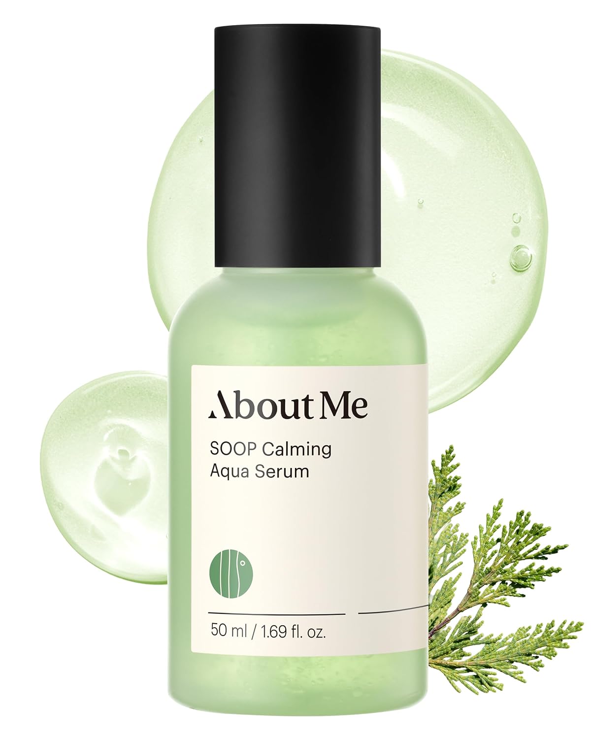 ABOUT ME SOOP Calming Aqua Serum – Korean 53.4% Jeju Cypress Water Bursting Capsules Serum for Sensitive Skin – Daily Barrier Repair with Centella & Tea Tree – Korean Skin Care – 1.69oz, 50ml