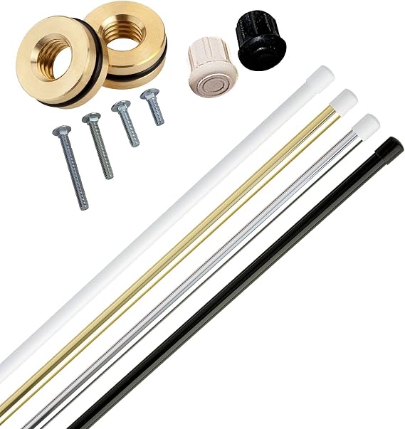 6 Color Guard Flag Pole Package by Directors Showcase (DSI) (6' Silver Flag Pole, White Caps)