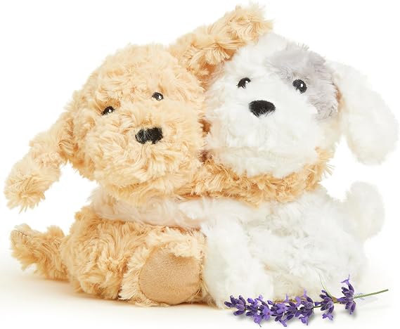 warmies Hugs Duo Puppy, Microwavable Weighted Stuffed Animals, 2 Pc