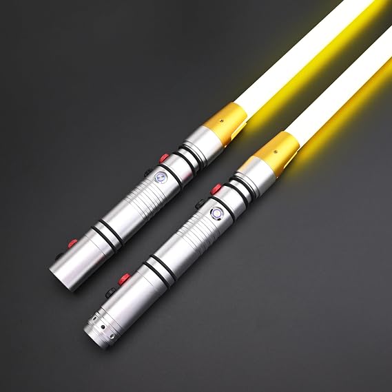 Lightsaber, Heavy Dueling Light Sabers for Adults, 16 Sound Fonts, 12 RGB Colors, Motion Control, Smooth Swing Double-Bladed Lightsabers, Metal Hilt Lightsaber 2pack for Birthday Xmas Gift