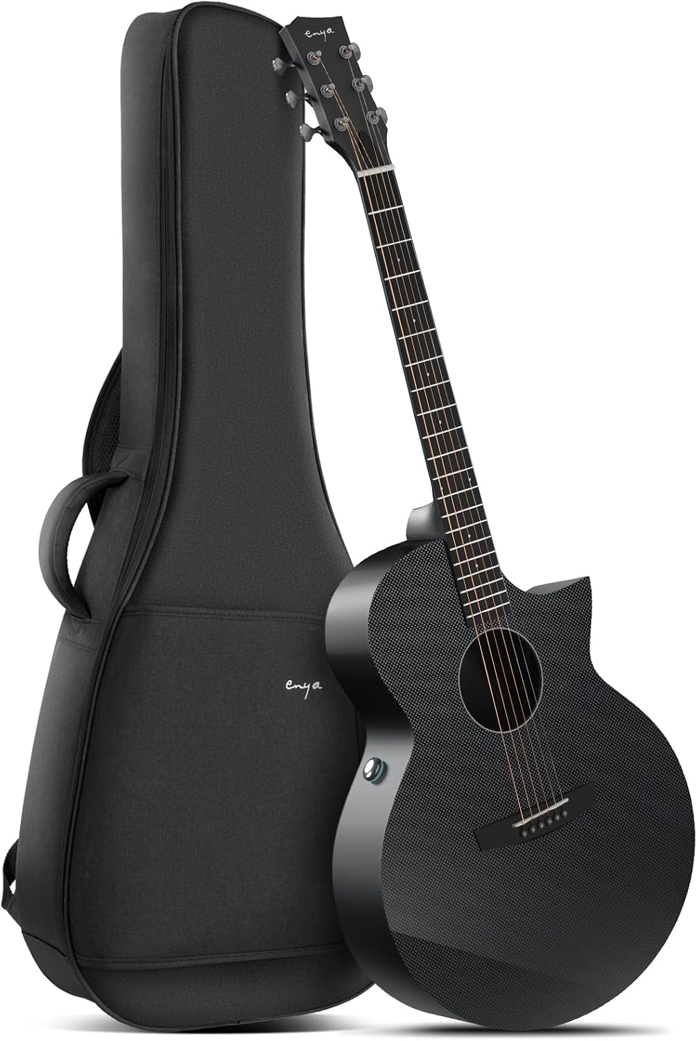 Enya Acoustic Electric Guitar Carbon Fiber X3 Pro Travel Guitar AcousticPlus 41” Full-Sized Guitar Bundle with Gig Bag, Instrument Cable &amp;amp; USB Type-C Charging CableX3 PRO